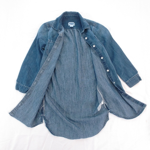 Old Navy Blue Long Sleeve Button Down Denim Dress - M(8) - Picture 2 of 7